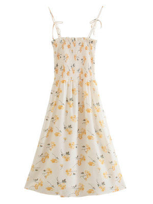 'olivia' Floral Printed Ruched Maxi Dress