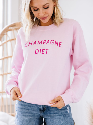 Champagne Diet Light Pink Graphic Sweatshirt