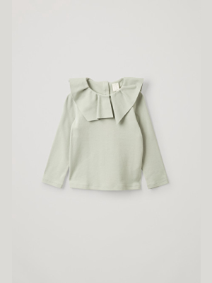 Cotton Pleated Collar Top