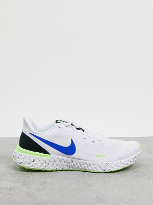 Nike Training Revolution 5 In White And Blue