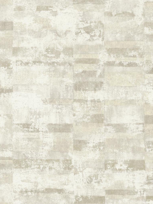 Gutenberg Wallpaper In Neutrals From The Metalworks Collection By Seabrook Wallcoverings