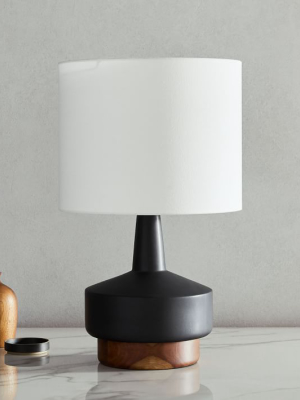 Wood & Ceramic Table Lamp - Medium