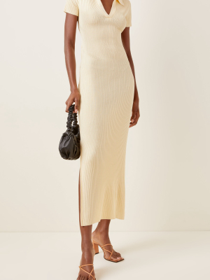 Ella Ribbed-knit Backless Maxi Dress