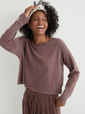 Aerie Boyfriend Long Sleeve Cropped T-shirt