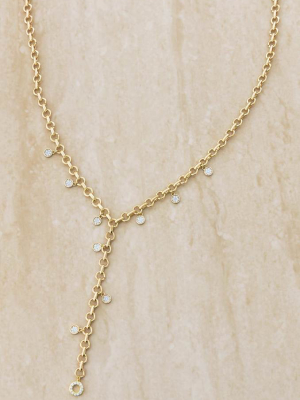 Crystal Sprinkle 18k Gold Plated Chain Lariat