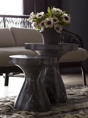 Serafina Small Accent Table Faux Black Marble