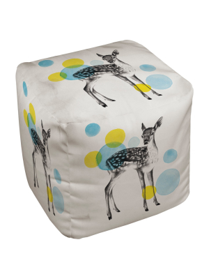 18"x18" Deer Print Pouf - Thumbprintz