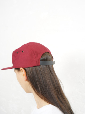 5-panel Cap Made In Usa Burgundy