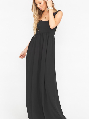 June Maxi Dress ~ Black Chiffon