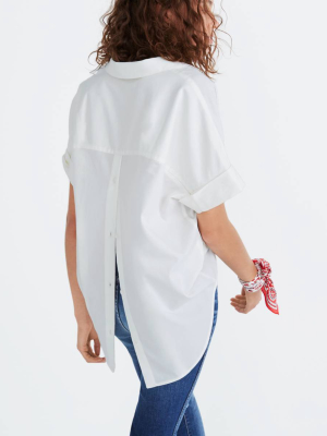Courier Button-back Shirt In Pure White