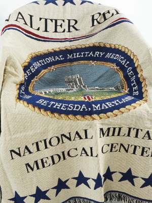 Simply Home 50" X 60" Walter Reed National Military Medical Center Throw Blanket - Beige/blue