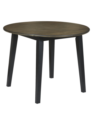 Froshburg Round Drop Leaf Table Black/brown - Signature Design By Ashley