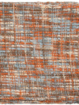 Tabitha Throw Blankets In Burnt Orange And Pale Blue Color