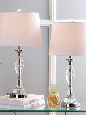 25.5" (set Of 2) Reid Crystal Table Lamp (includes Led Light Bulb) Clear - Jonathan Y