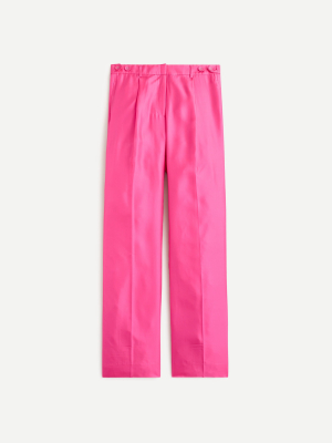 Pleated Wide-leg Pant In Silk Twill