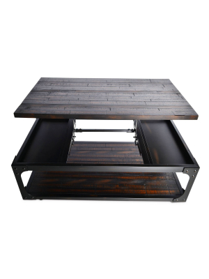 Sherlock Lift Top Cocktail Table With Casters Antiqued Tobacco - Steve Silver