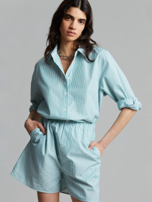 Laxo Pajama Shorts - Hunter Green Stripe