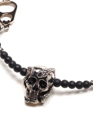 Alexander Mcqueen Beads And Skull Short Necklace
