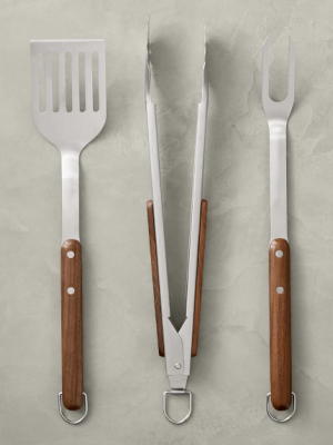 Williams Sonoma Walnut Grill Tool, Set Of 3