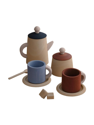 Toy Tea Set In Terra And Blue By Raduga Grez