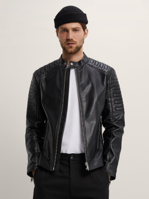 Faux Leather Biker Jacket