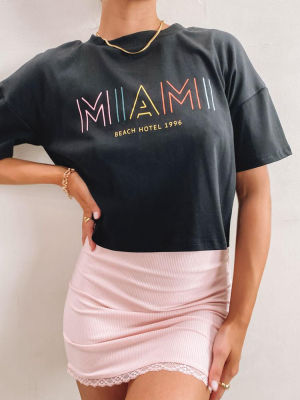 Miami Cropped Tee Blk