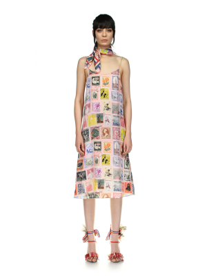 'sending Our Love Stamps' Straight Slip Dress