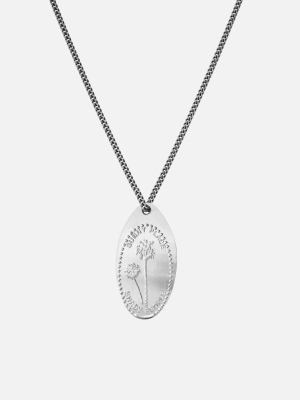 Silver Penny Chain Necklace, Palm Tree