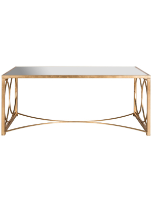 Melosa Coffee Table - Gold With Mirror - Safavieh