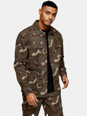 Dark Camouflage Ripstop Overshirt