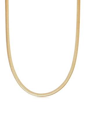 Gold Flat Snake Chain Necklace