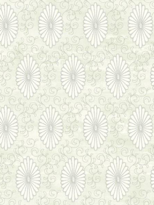 Palladium Medallion Wallpaper In Aqua And Grey By Seabrook Wallcoverings