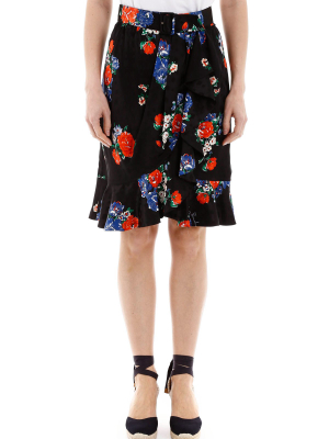 Tory Burch Floral Printed Skirt