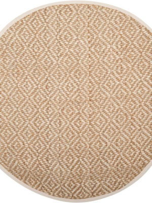 Natural Fiber Diamond Ivory/natural Round Rug