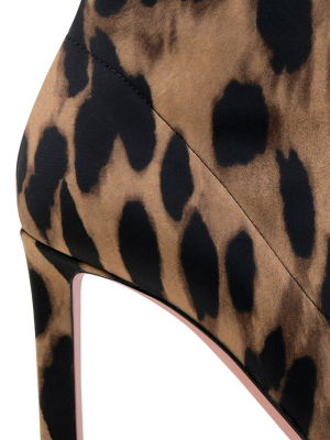 Hannah Leopard-printed Jersey Ankle Boots