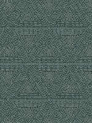 Norse Tribal Wallpaper In Blue And Beige From The Norlander Collection By York Wallcoverings