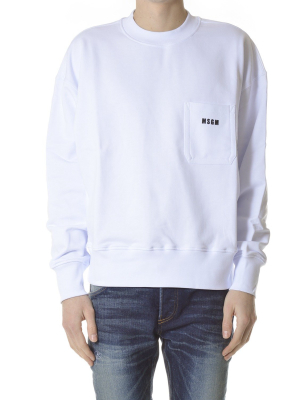 Msgm Logo Printed Crewneck Sweatshirt