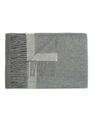 Linen Way - Kilarney Throw - Charcoal W/ Light Grey Stripe