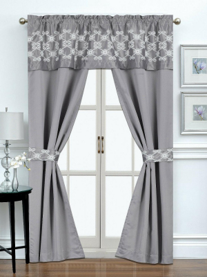 Goodgram Elegant Embroidered 5 Pc. Window In A Bag Blackout Curtain Set