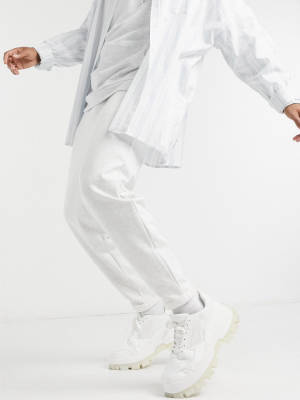 Asos Design Co-ord Organic Oversized Sweatpants In White Marl