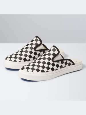 Leather Checkerboard Mule Sf