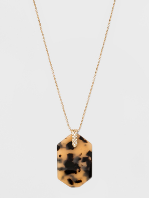 Sugarfix By Baublebar Graphic Resin Pendant Necklace - Tortoise