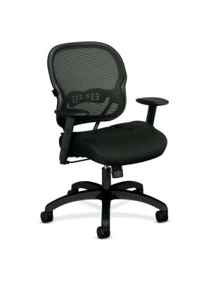 Wave Mid Back Office Chair With Adjustable Arms Black - Hon