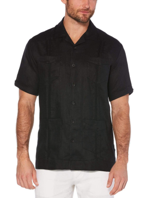 Big & Tall 100% Linen Classic Guayabera Shirt - Short Sleeve