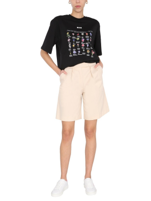 Msgm Pleated High-waisted Shorts