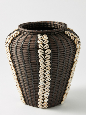 Rattan Shell Vase