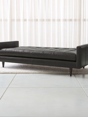 Petrie Leather Midcentury Daybed