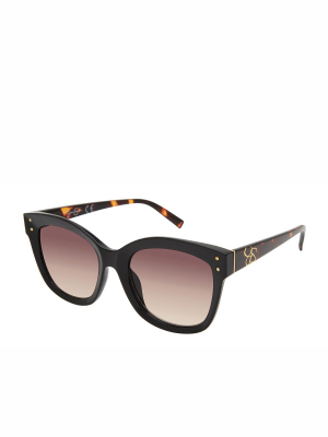 Contemporary Rectangle Sunglasses In Black