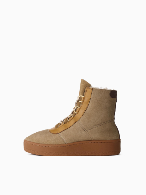 Oslo Lace Up Boot - Shearling