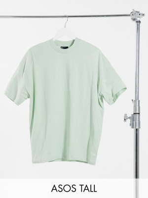 Asos Design Tall Oversized T-shirt In Green